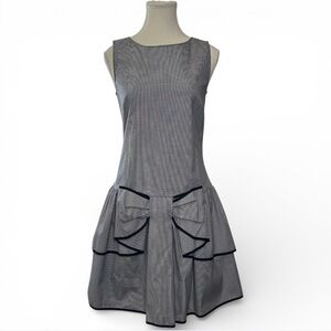 |NWT| RED VALENTINO Houndstooth Sleeveless Bow Ruffle Knee Length Luxury Dress